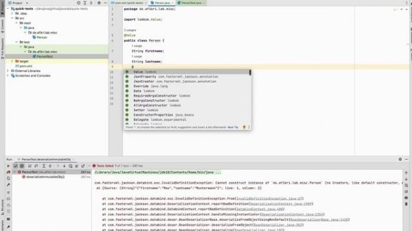 Deserializing an immutable Java object with the Jackson JSON processing library