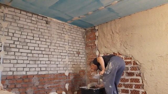 Ротбанд с наполнителем ( нанесение на стену ) смотреть онлайн