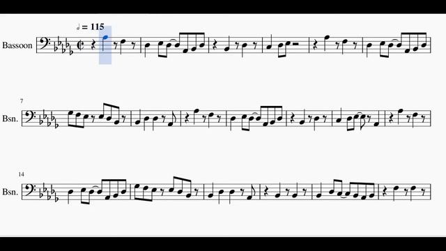 Bassoon Dogsong Undertale Sheet Music смотреть онлайн
