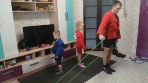 Тренировка с резинкой. Самбо