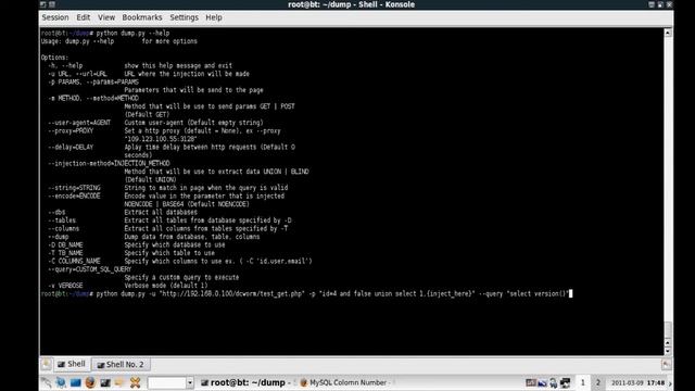 Python SQL Dumper | User Custom Injection Example смотреть онлайн