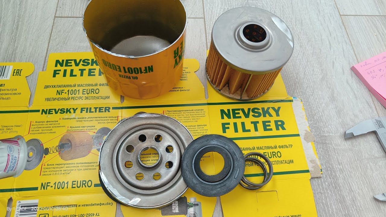 Распил масляного фильтра NEVSKY FILTER NF1001 EURO смотреть онлайн