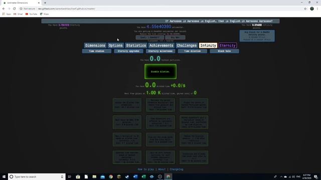 Antimatter Dimensions Part 79 - Time dilation смотреть онлайн