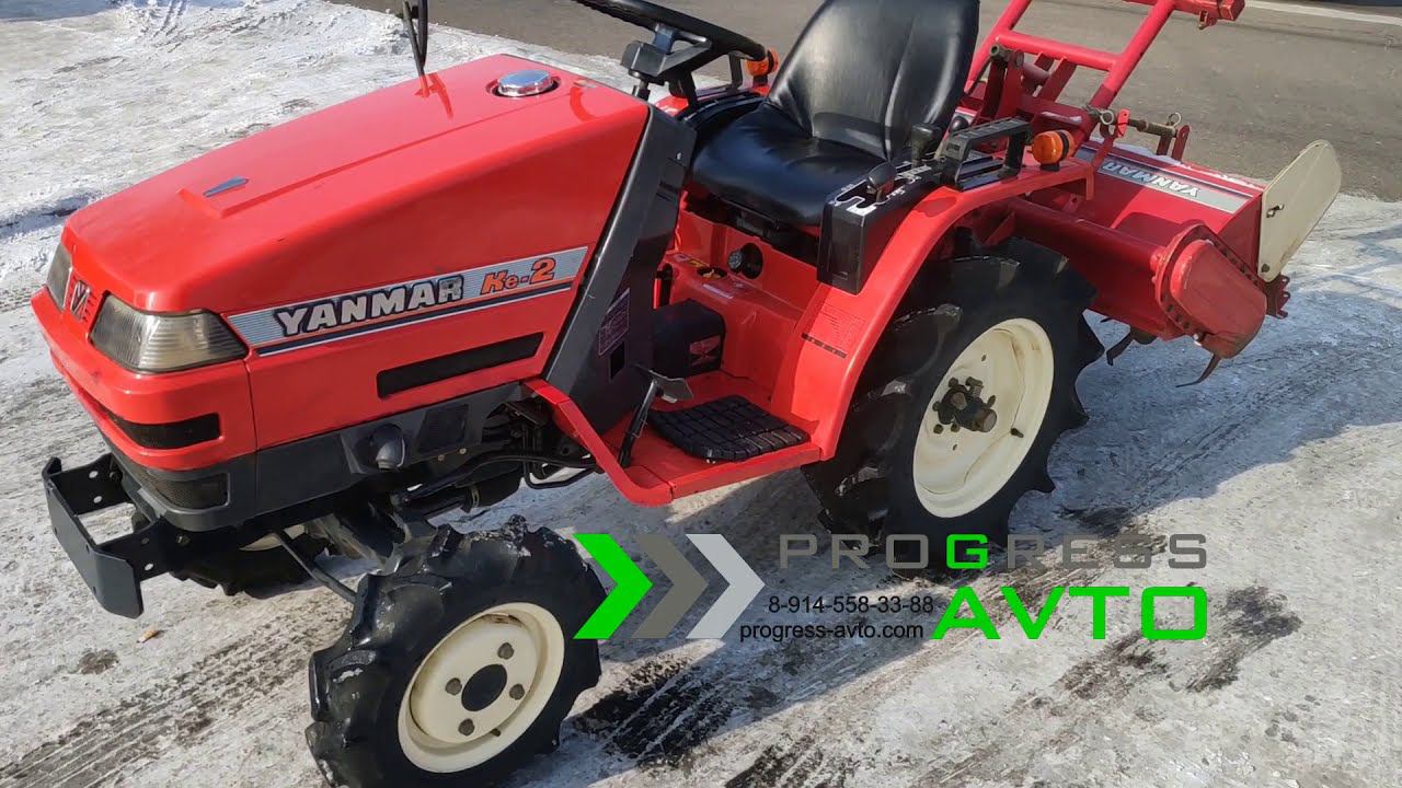 Японский мини-трактор YANMAR Ke-2 с фрезой 4WD вом плавающий режим смотреть онлайн