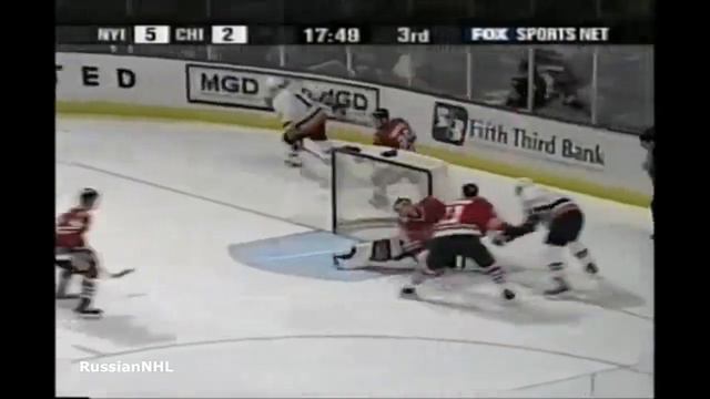 Alexei Yashin scores 4 goals vs Blackhawks (25 mar 2003) смотреть онлайн