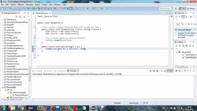 JAVA EXERCISES How to change file name смотреть онлайн