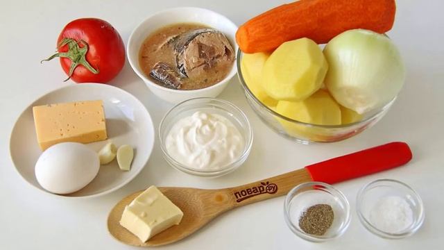 Тунец с картошкой в духовке смотреть онлайн