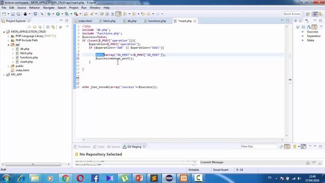 Partie 6 : Application CRUD avec PHP, MySQL, Ajax, bootstrap & jQuery Datatables смотреть онлайн