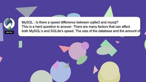 MySQL : Is there a speed difference between sqlite3 and mysql?