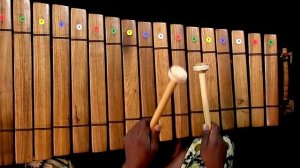 Beginner balafon (African xylophone) lesson with Lasso Sanou