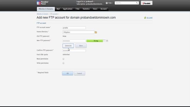 Como crear una cuenta ftp en Parellels смотреть онлайн