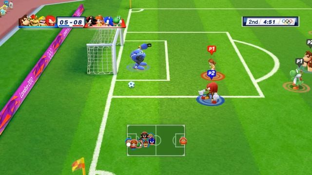 Mario & Sonic at the London 2012 Olympic Games Football 2 Player Team Speed Type p1 vs Team Power смотреть онлайн