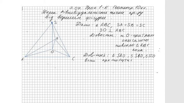 Геометрія 10 клас Урок 1К частина 1 Рівновіддаленість точки від вершин фігури. смотреть онлайн