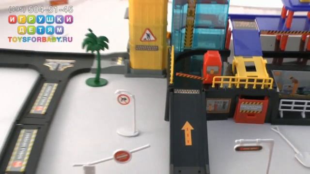 Детский строительный конструктор. Гараж спецтехника, кран. смотреть онлайн