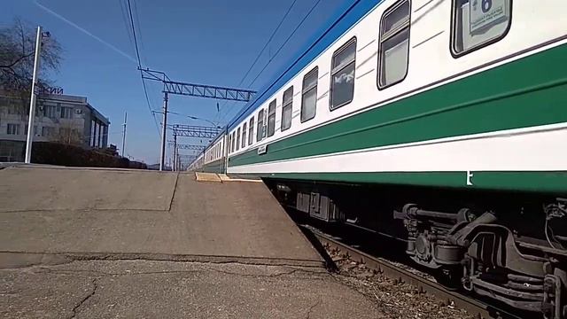 «Козырной» ТЭП70БС - 066 с пассажирским поездом №350 Москва - Ташкент смотреть онлайн