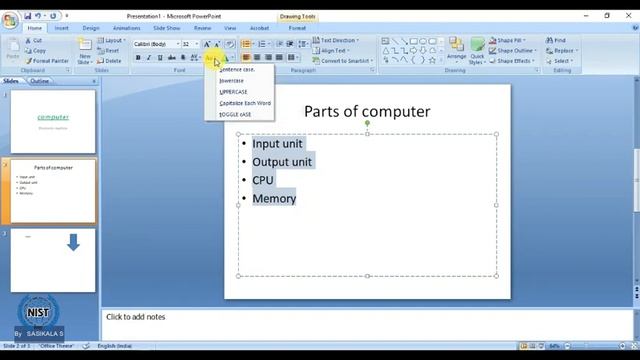 MS PowerPoint - Introduction slide creation and home tab (Malayalam) смотреть онлайн