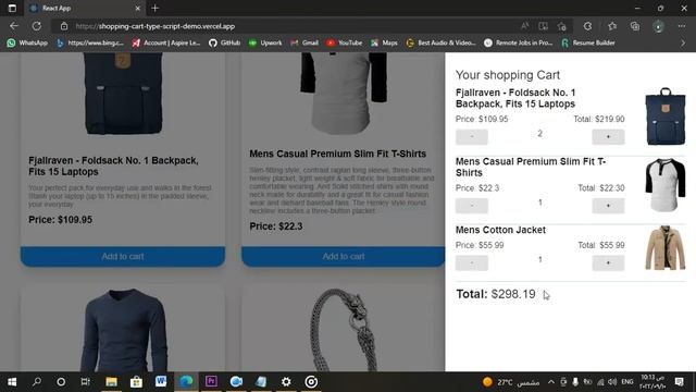 shopping cart using React &Typescript смотреть онлайн