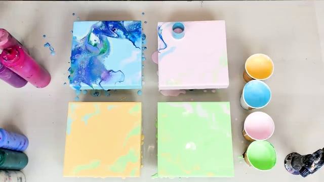 New Composition with Acrylic Pour Painting - 4 SEASONS - Fluid Art Tutorial - Acrylic Pouring смотреть онлайн