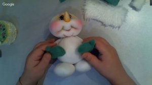 Мастер-класс Елены Лаврентьевой "Снеговичок на лыжах"