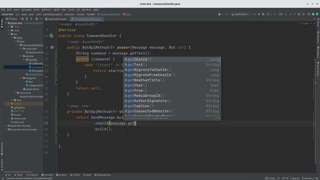 РАЗРАБОТКА ТЕЛЕГРАМ БОТОВ НА JAVA | КОМАНДЫ БОТА смотреть онлайн