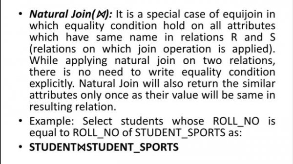 JOIN AND DIVISION OPERATIONS IN RELATIONAL ALGEBRA