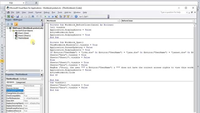 Excel Workbook Protect