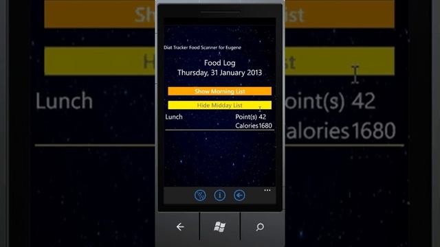Diet Tracker Food Scanner Windows Phone 7/8 App for Weight Watchers - Tutorial Part 8 View Food Log смотреть онлайн