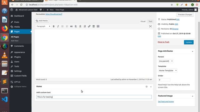 Tutorial 1 : Make and Fetch field on template | Advanced custom field смотреть онлайн