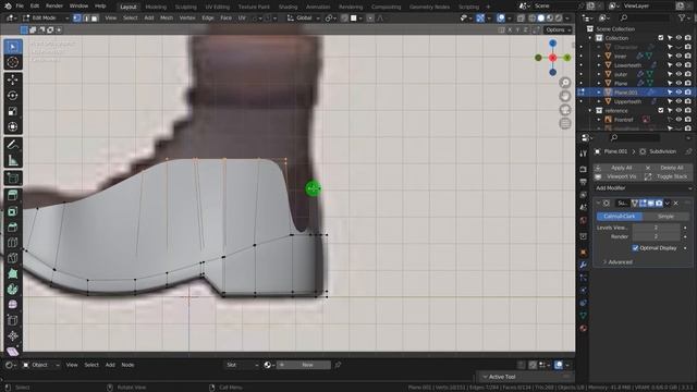 Создание персонажа в Blender. Ботинки. Часть 17. смотреть онлайн