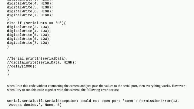 Arduino: Python script cannot connect to serial port смотреть онлайн