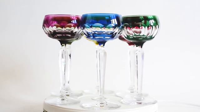 Бокалы для вина разноцветные Val Saint Lambert смотреть онлайн