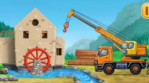 Детская игра - мультик "Строим дом" Уровень 6. Водяная мельница