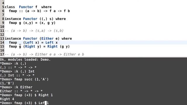 Haskell для начинающих - #110 урок. Представители Functor для двухпараметрических типов смотреть онлайн