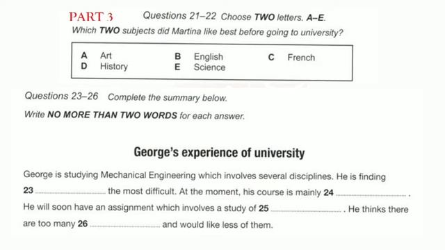 SHORT STORY COMPETITION  LISTENING TEST WITH ANSWERS