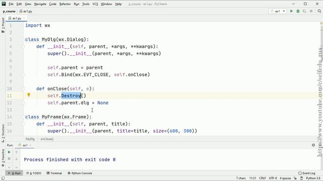 wxPython #10: пользовательские диалоговые окна, класс Dialog смотреть онлайн