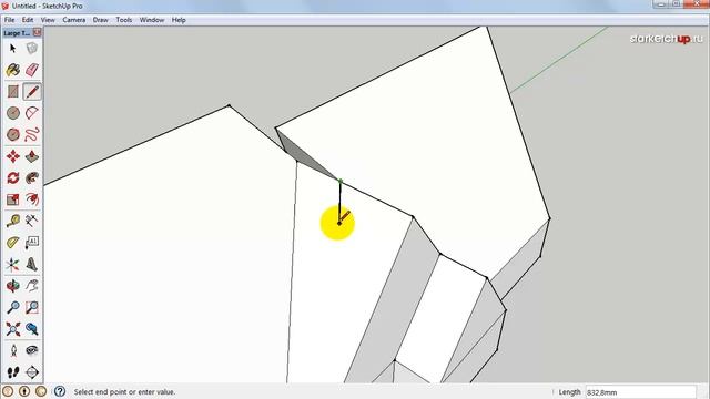 Видеоуроки по SketchUp -- Техники. Фиксация по осям 2. Пример смотреть онлайн