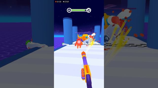 убиваю микробов в игре Blob Shooter 3D! смотреть онлайн