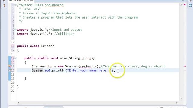 CS Spaunhorst Lesson 7 Part 1: Getting input from the Keyboard смотреть онлайн