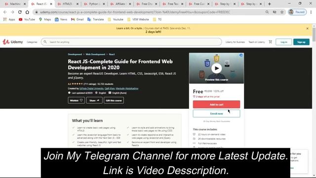 Top 20+ Free Udemy Course with certificate| Project Included Course with Certificate ?| Free Course смотреть онлайн