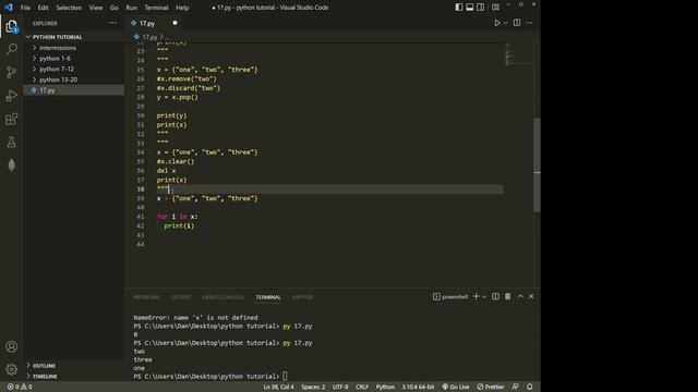 Intro to Python Episode 17 Sets wrap up смотреть онлайн