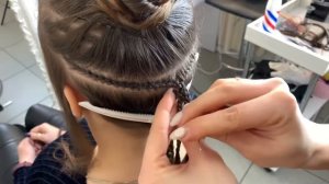Голливудское наращивание волос на косички. Холодное наращивание волос. Ice hair extension