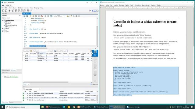 Curso de MySQL: Creación de índices a tablas existentes (create index, create unique index) смотреть онлайн