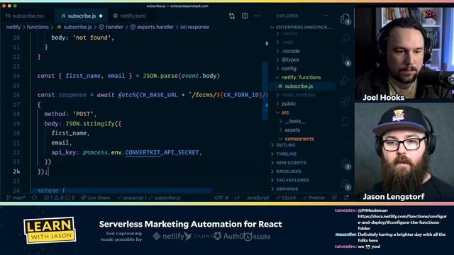 Serverless Marketing Automation for React (with Joel Hooks) — Learn With Jason смотреть онлайн