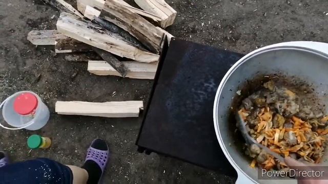 Приготовление плова в казане