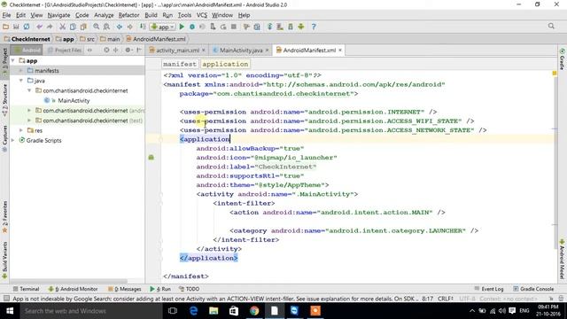 Check Internet Connection Example in Android смотреть онлайн