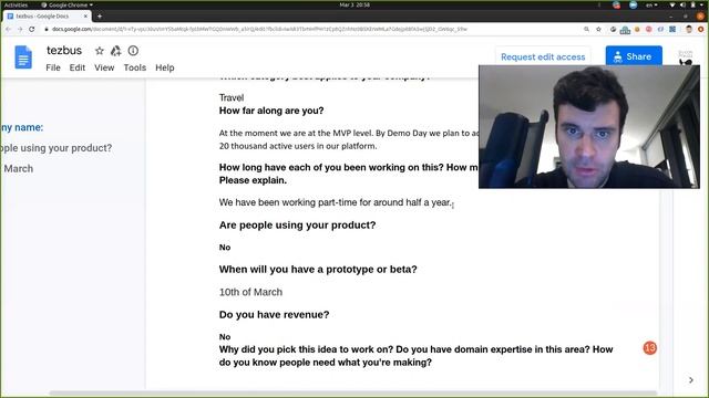 Обзор заявки YCombinator тревел-стартапа Tezbus на уровне pre-MVP смотреть онлайн