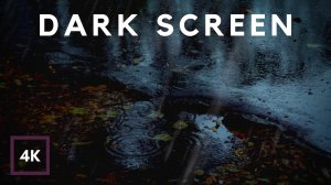 ЗВУКИ ДОЖДЯ на листьях и ТЕМНОМ ЭКРАНЕ на 1-часовом звуке дождя для облегчения бессонницы