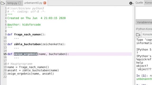 Python Kurs: Unterprogramme смотреть онлайн
