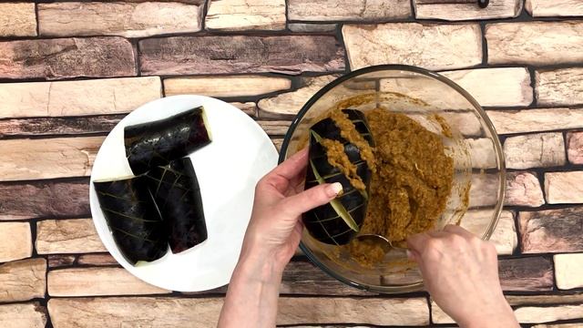 Баклажаны фаршированные мясом. Модный рецепт!!! Смотреть обязательно!!!! смотреть онлайн