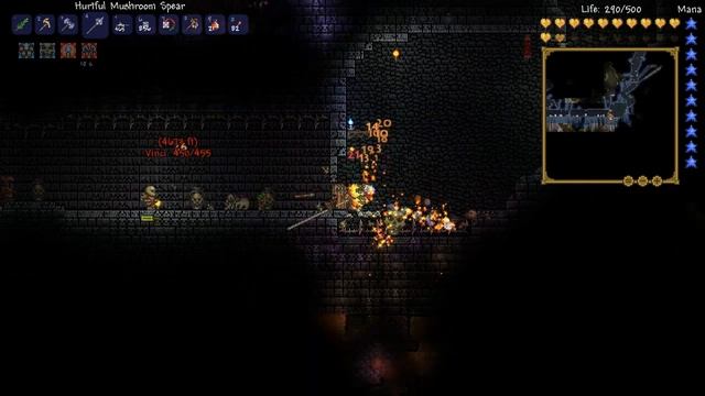 Terraria 1.2 - 39 - Мозг Ктулху и хардмодный данж (T310) смотреть онлайн